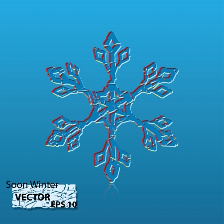 soon winter. snowflake. blue vector illustration. eps10のイラスト素材