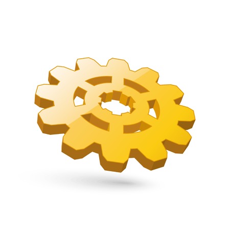 icon of 3d gear gold. のイラスト素材