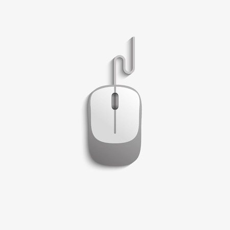 icon of computer mouse with wire  vector  eps10のイラスト素材