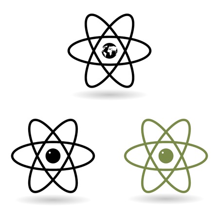 atom model icons. vector のイラスト素材