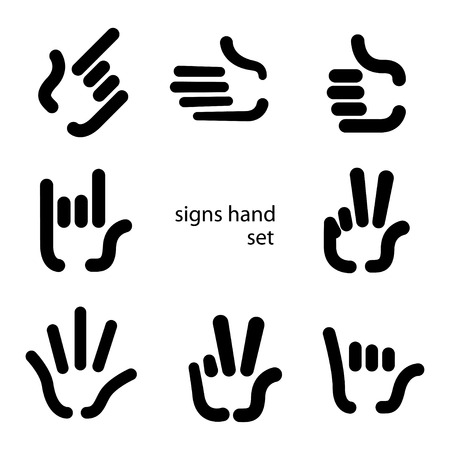 signs hand set iconsのイラスト素材