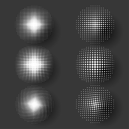 white circles halftone pattern. vector set. eps8のイラスト素材