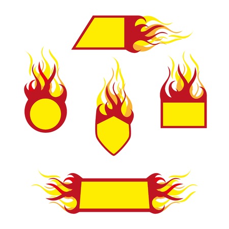 burning emblems set. vector eps8のイラスト素材