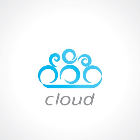 blue cloud abstract symbol. 
のイラスト素材