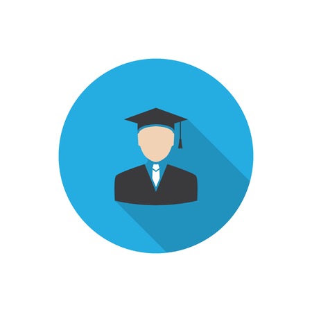 graduated. flat design icon with long shadow. vector. eps10のイラスト素材