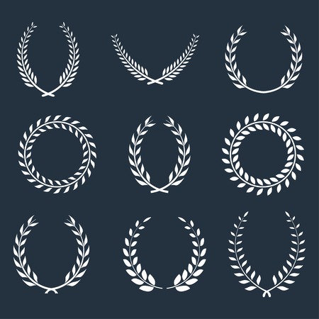 set of laurel wreaths. のイラスト素材