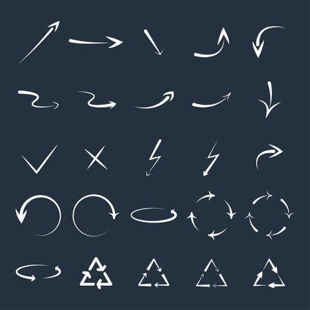 set of curved arrows. のイラスト素材
