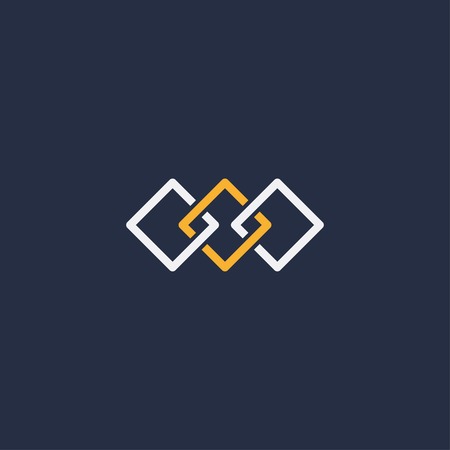 abstract unity symbol of three squares. template  design. のイラスト素材