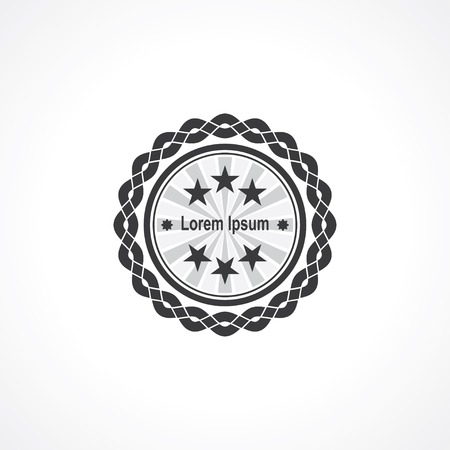 modern label round with weave frame and stars. vector eps8のイラスト素材