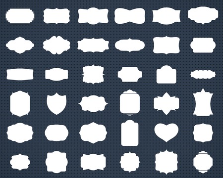 set of white blank retro frames and labels. vector eps10のイラスト素材