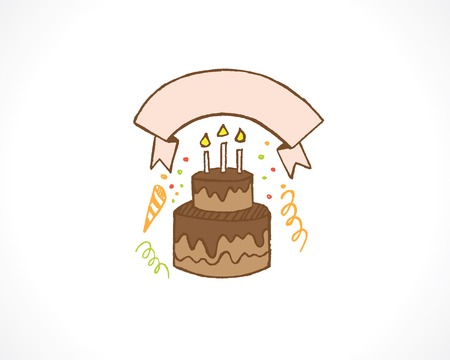 birthday cake. vector hand-drawn illustration