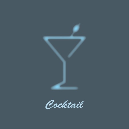 glass of martini misty silhouette. used gradient meshのイラスト素材