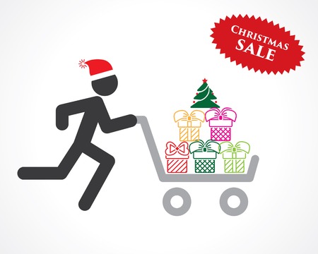 christmas shopping. christmas sale illustrationのイラスト素材