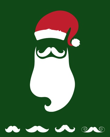 hat and beard Santaのイラスト素材