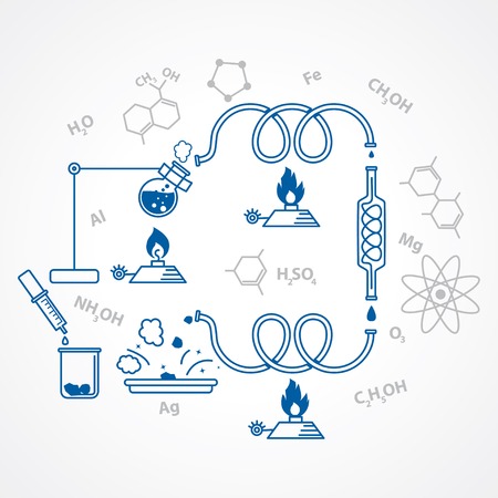 chemical process. chemistry scientific backgroundのイラスト素材