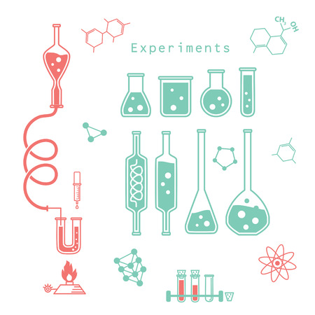 set chemistry subjects for experimentsのイラスト素材