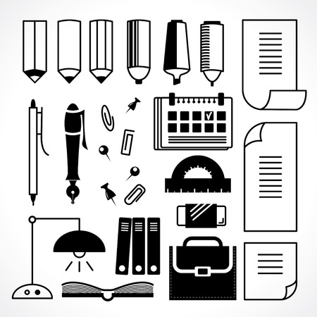 stationery iconsのイラスト素材