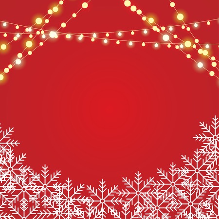 red christmas postcard with garlandsのイラスト素材