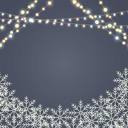 christmas postcard with garlandsのイラスト素材