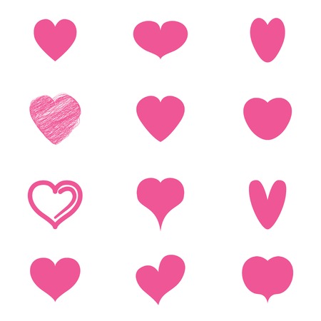 set of hearts iconのイラスト素材