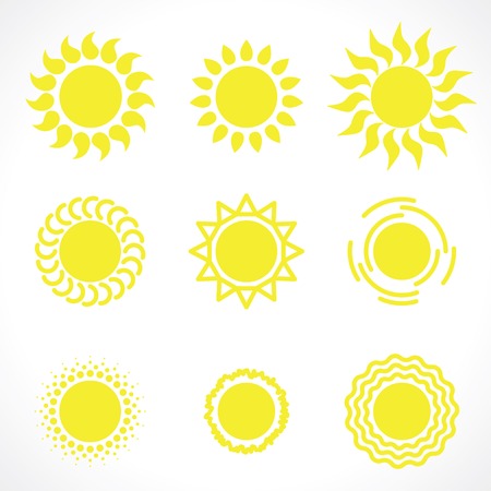 yelow sun symbolsのイラスト素材