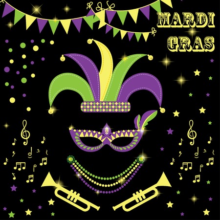 mardi gras design elementsのイラスト素材