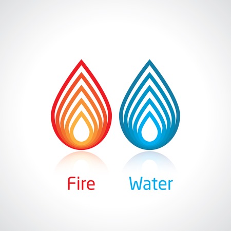 flame and water abstract symbolのイラスト素材