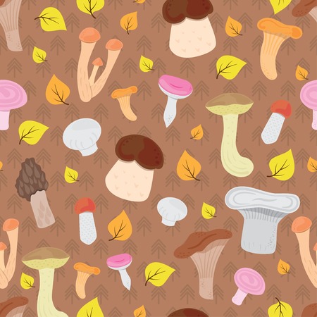 mushrooms seamless backgroundのイラスト素材