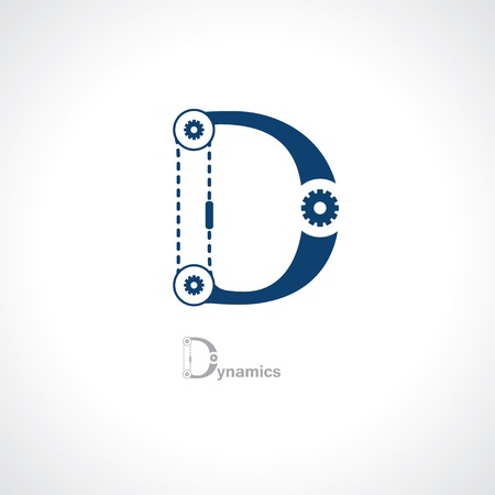 letter d in tech styleのイラスト素材