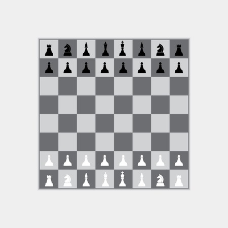 chess board with chess piecesのイラスト素材