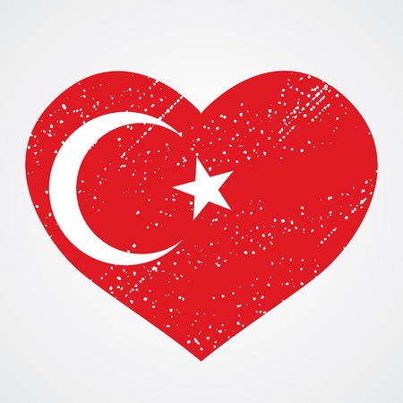 Patriotic emblem of turkey in the shape of a heartのイラスト素材