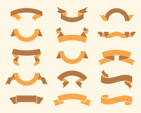 vector set of vintage ribbonsのイラスト素材