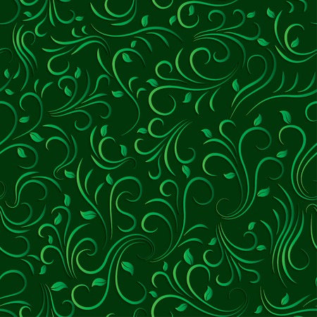 green floral seamless patternのイラスト素材