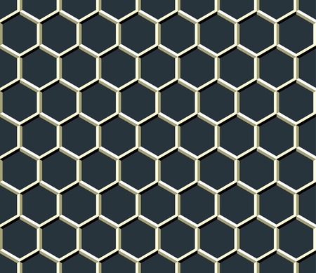 abstract seamless pattern from grid of hexagons with a three-dimensional effectのイラスト素材