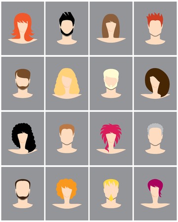 icons persons of different people. vector set of web profile avatarsのイラスト素材