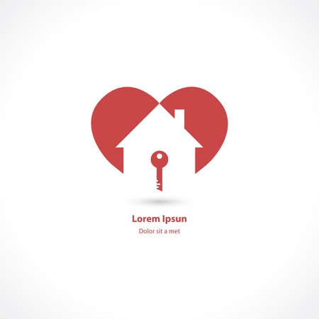 house in the heart. vector abstract illustrationのイラスト素材