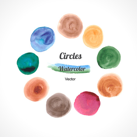 colored circles drawn watercolorのイラスト素材