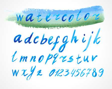 alphabet lowercase font watercolorのイラスト素材