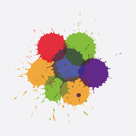 ink colorful splashes. vector eps10のイラスト素材