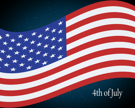 flying the U.S. flag. independence day backgroundのイラスト素材
