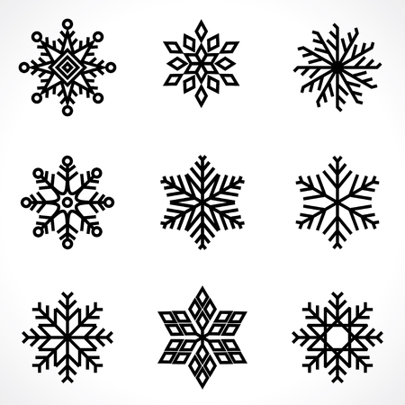 snowflakes Vector illustration on white background.のイラスト素材