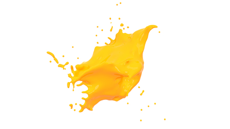 splash yellow paintの写真素材