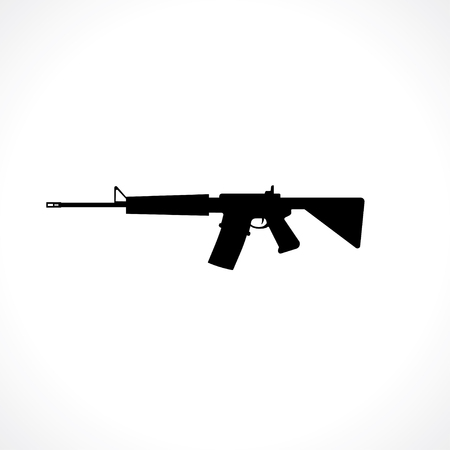 silhouette of semi-automatic rifleの写真素材