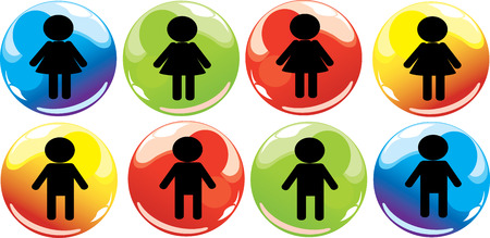 boy and girl signsのイラスト素材