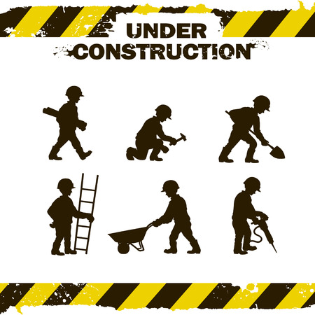 worker silhouettesのイラスト素材