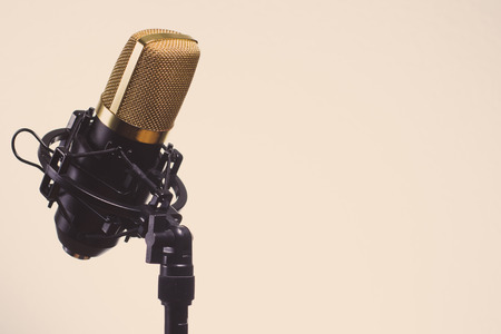 Microphone in a studioの写真素材