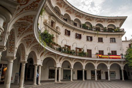 Curved house with colonnade in Seville, Spainのeditorial素材