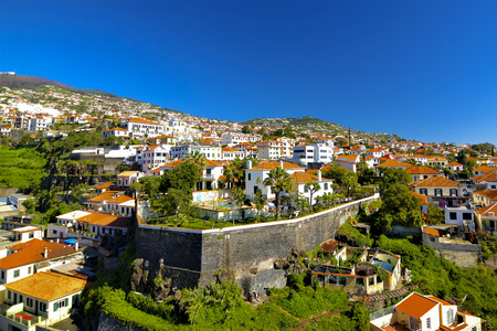 FUNCHAL, MADEIRA / PORTUGAL - FEBRUARY  2017: FUNCHAL CITYSCAPEのeditorial素材