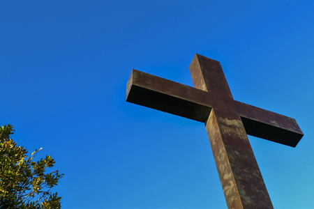 FUNCHAL, MADEIRA / PORTUGAL - FEBRUARY  2017: BLUE SKY AND WOODEN CROSS IN FUNCHAL CITY ON MADEIRA ISLANDのeditorial素材