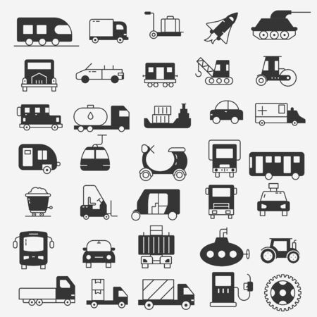Transportation icons vector setのイラスト素材